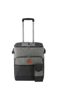 Super 32Litre Rolling Cooler with Cart cool bag foldable Grey and Black