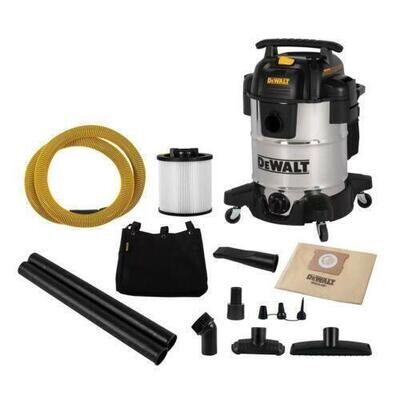 DEWALT Stainless Steel Wet & Dry Vacuum Cleaner 38 Litre with 2.1m Hose”