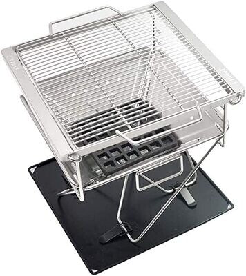 Super grills Stainless Steel BBQ Barbecue Grill, Portable Charcoal Camping cover