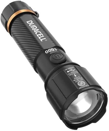 Duracell 1500 Lumen Dual Power Flashlight – 4 Pack with USB-C Charging