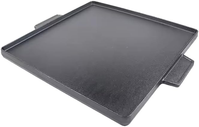 Cast Iron BBQ Griddle 37.5 x 37.5cm – Heavy Duty Double-Sided Reversible Grill Plate