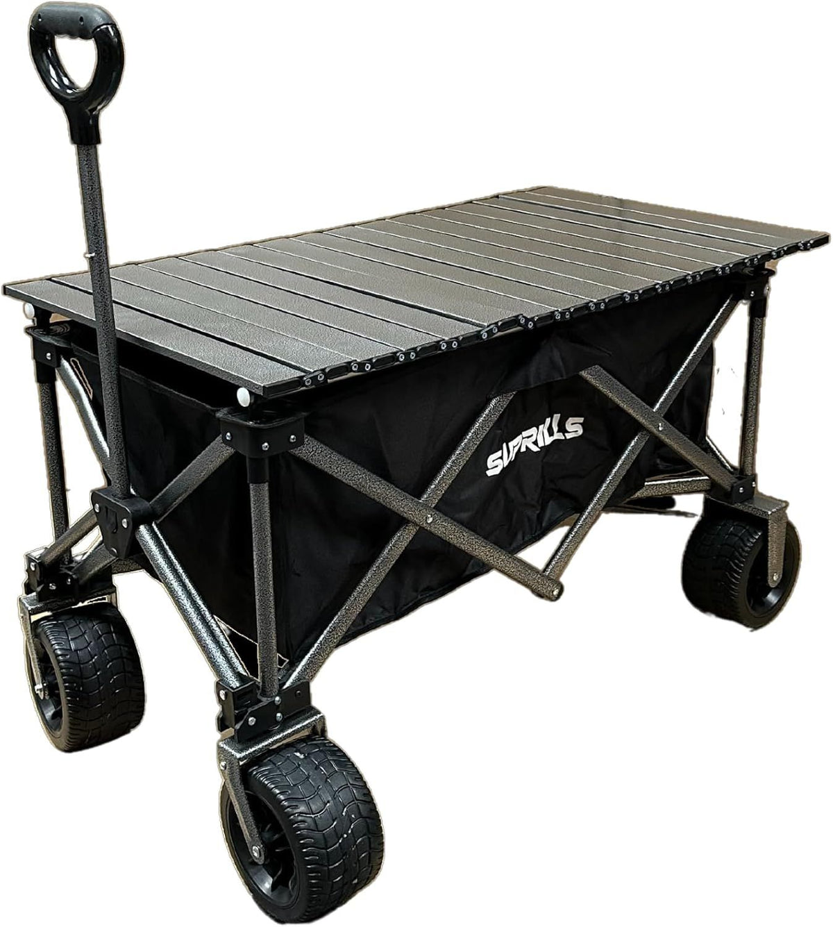 Folding Trolley 160L, Camping Garden Beach Trolley with Table Top 120kg weight