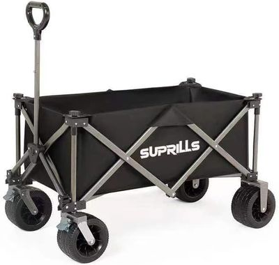 Folding Trolley 160L, Camping Garden Beach Trolley with Table Top 120kg weight