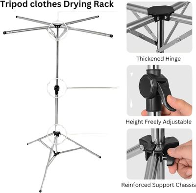 Folding Clothes Airer Adjustable Portable 4 ARM Dryer Rail Hanger