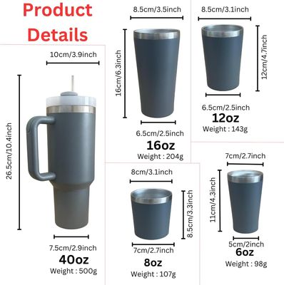 Suprills Modern Tumbler 40 oz with Handle and Straw