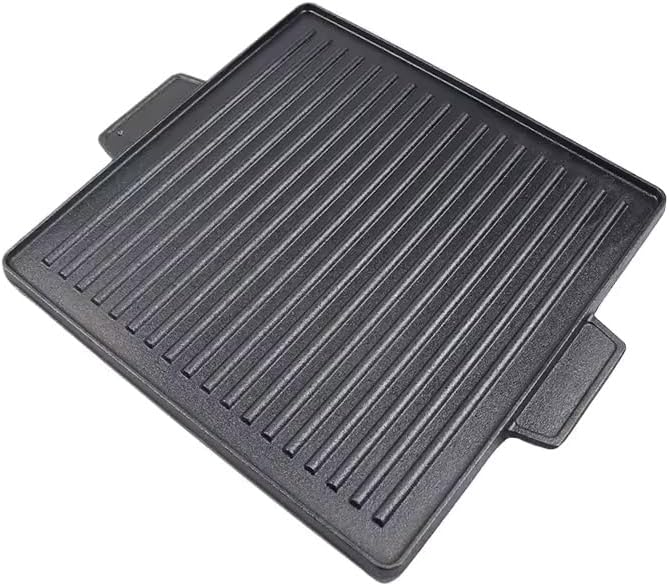 Cast Iron BBQ Griddle 37.5 x 37.5cm – Heavy Duty Double-Sided Reversible Grill Plate