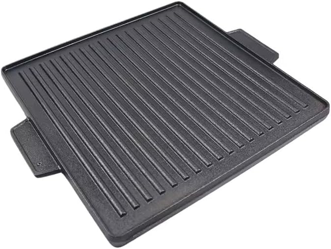 Cast Iron BBQ Griddle 37.5 x 37.5cm – Heavy Duty Double-Sided Reversible Grill Plate