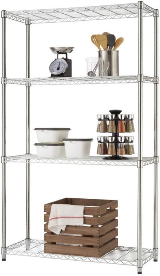 Trinity 4 Tier Stainless Steel Wire Shelving Unit – 635 kg Max Load Capacity