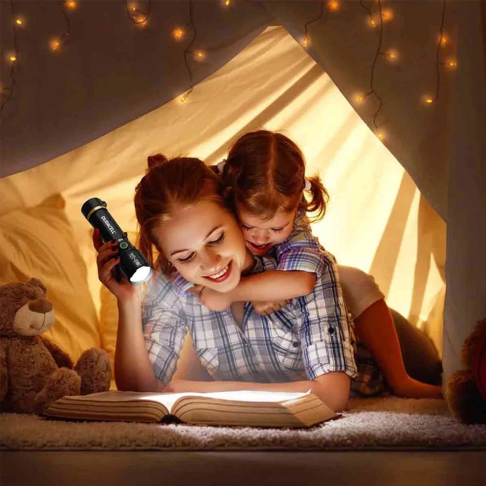 Duracell 1500 Lumen Dual Power Flashlight – 4 Pack with USB-C Charging