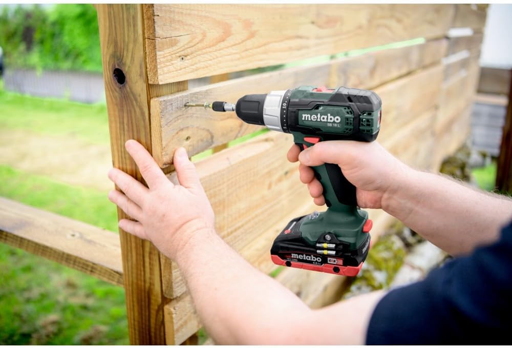 Metabo SB 18 L Combi Drill Kit – 18V Hammer Drill with 2 x 2.0Ah Batteries & 78-Piece Accessory Set (614053940)
