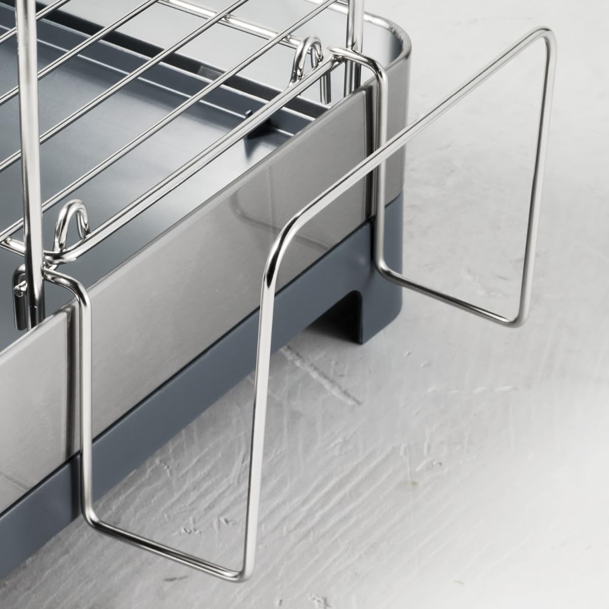 Tramontina 2 Tier Stainless Steel Dish Rack – Modern Kitchen Drainer with Drainboard