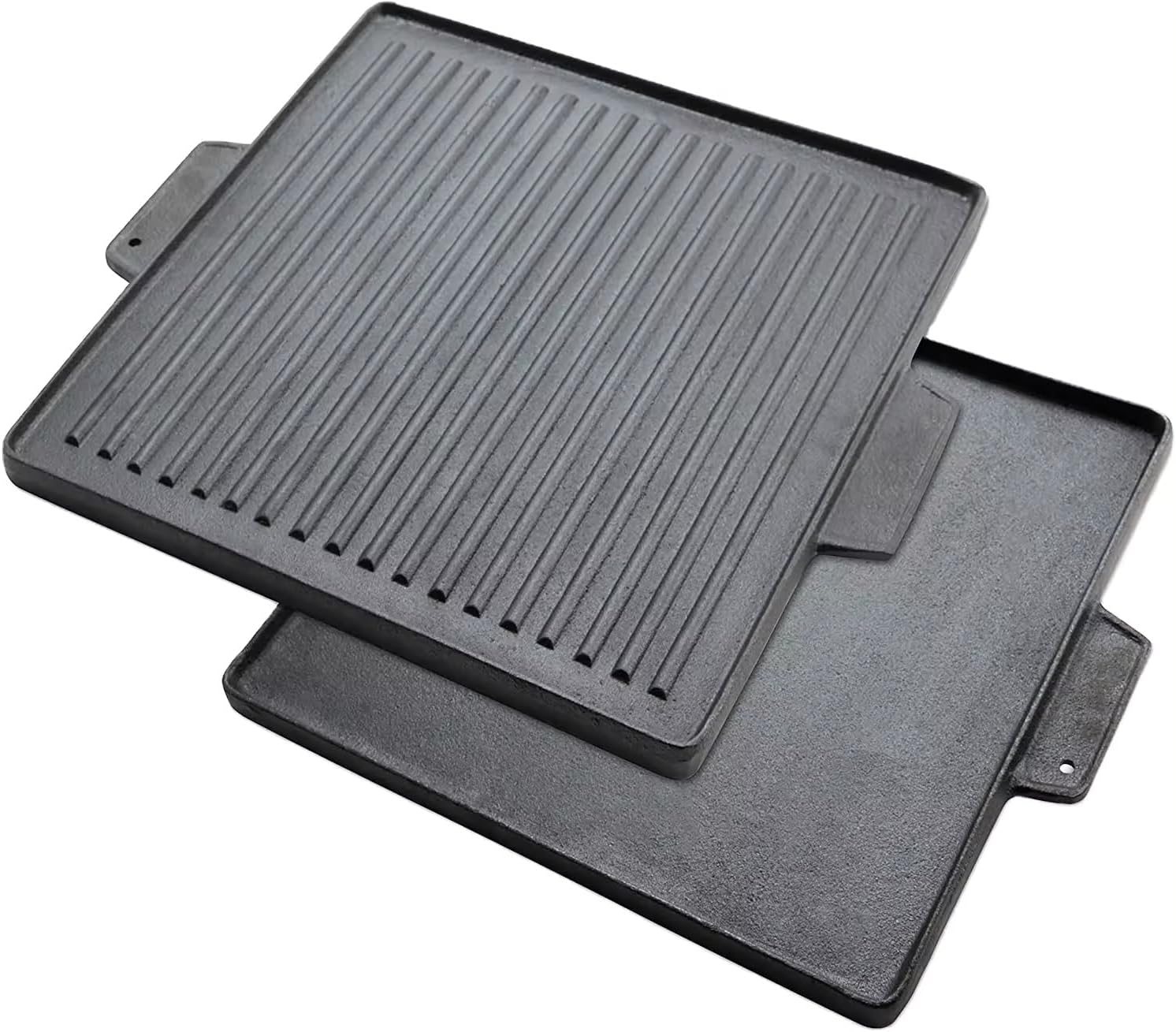 Cast Iron BBQ Griddle 37.5 x 37.5cm – Heavy Duty Double-Sided Reversible Grill Plate