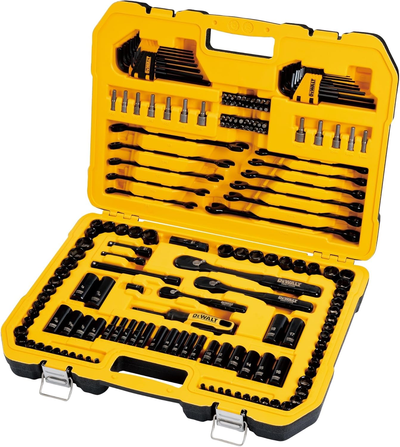 DEWALT DWMT45184 Drive Socket Set – 184 Piece Mechanics Tool Kit (Black Chrome)
