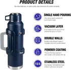 1.8L Stainless Steel Vacuum Insulated Bottle with Handle & Strap, Hot & Cold