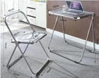 Suprills Clear Folding Away Table Computer Desk, Foldable Table for Home Office
