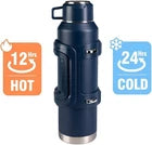 1.8L Stainless Steel Vacuum Insulated Bottle with Handle & Strap, Hot & Cold
