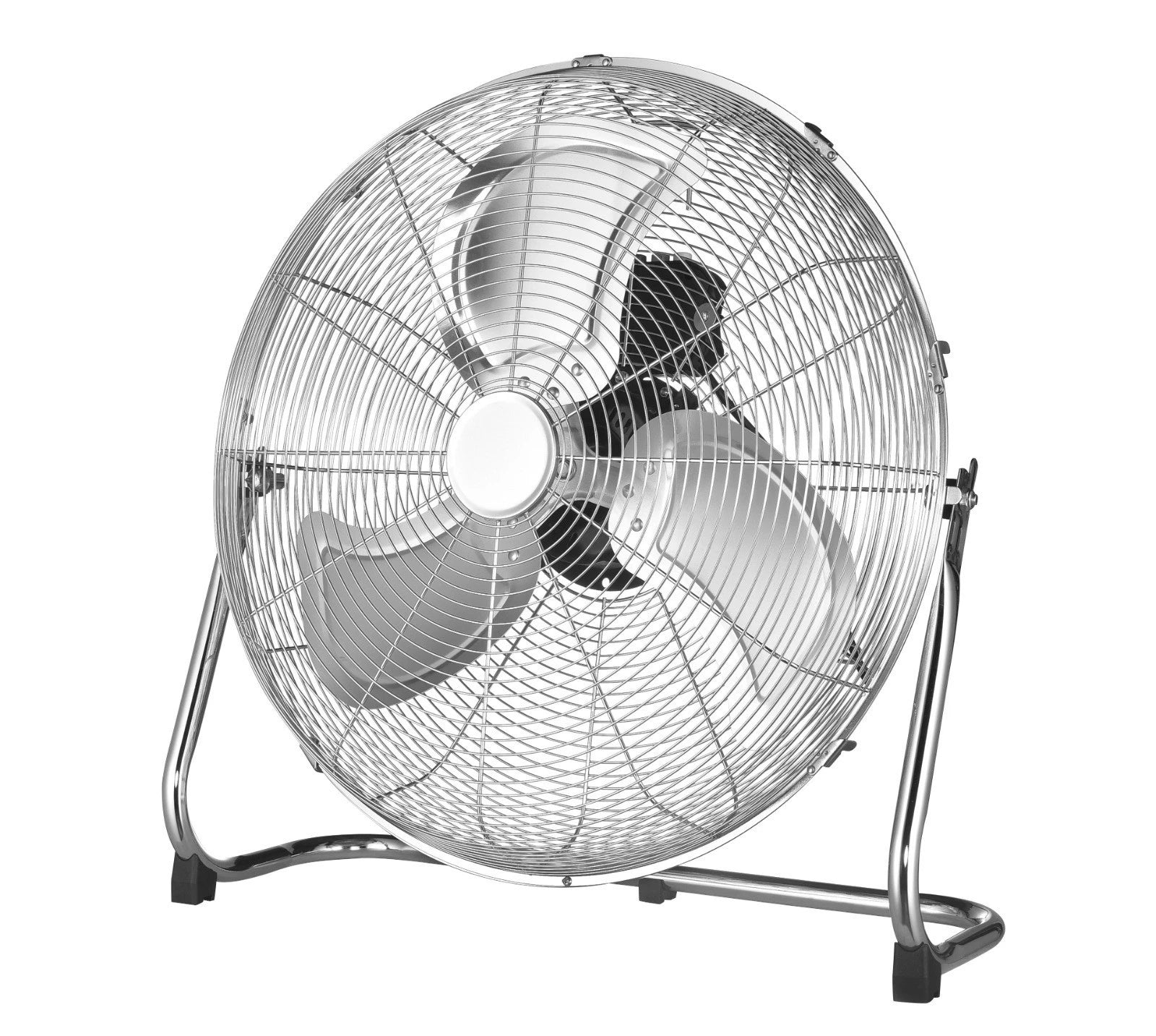16 “ Chrome Metal Floor Fan 3 Speed Quiet Air Circulator Gym Office Home New