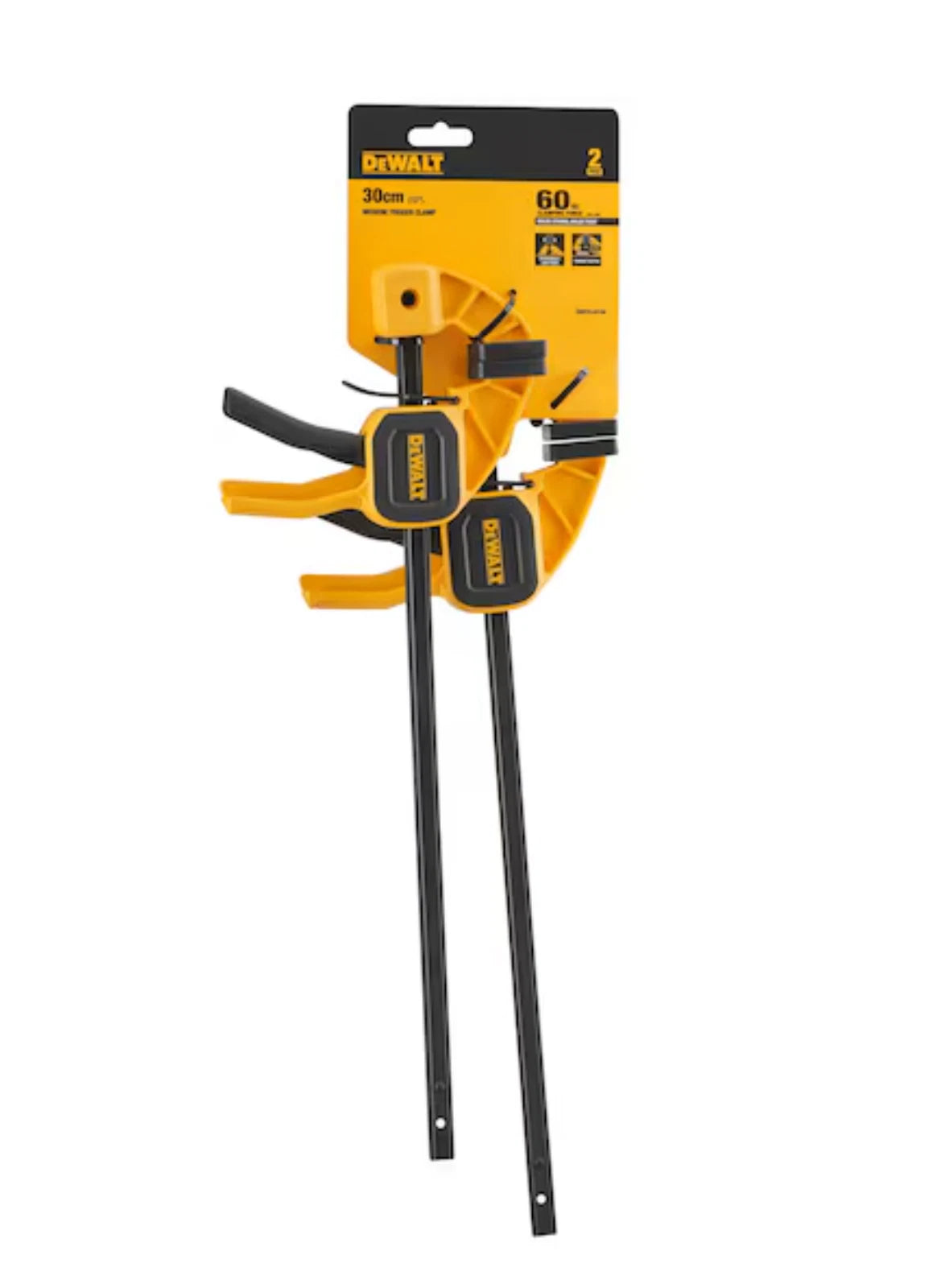 DeWalt 300mm 30cm 12" Black One-Handed Medium Trigger Clamp 2 Pack DWHT0-83158