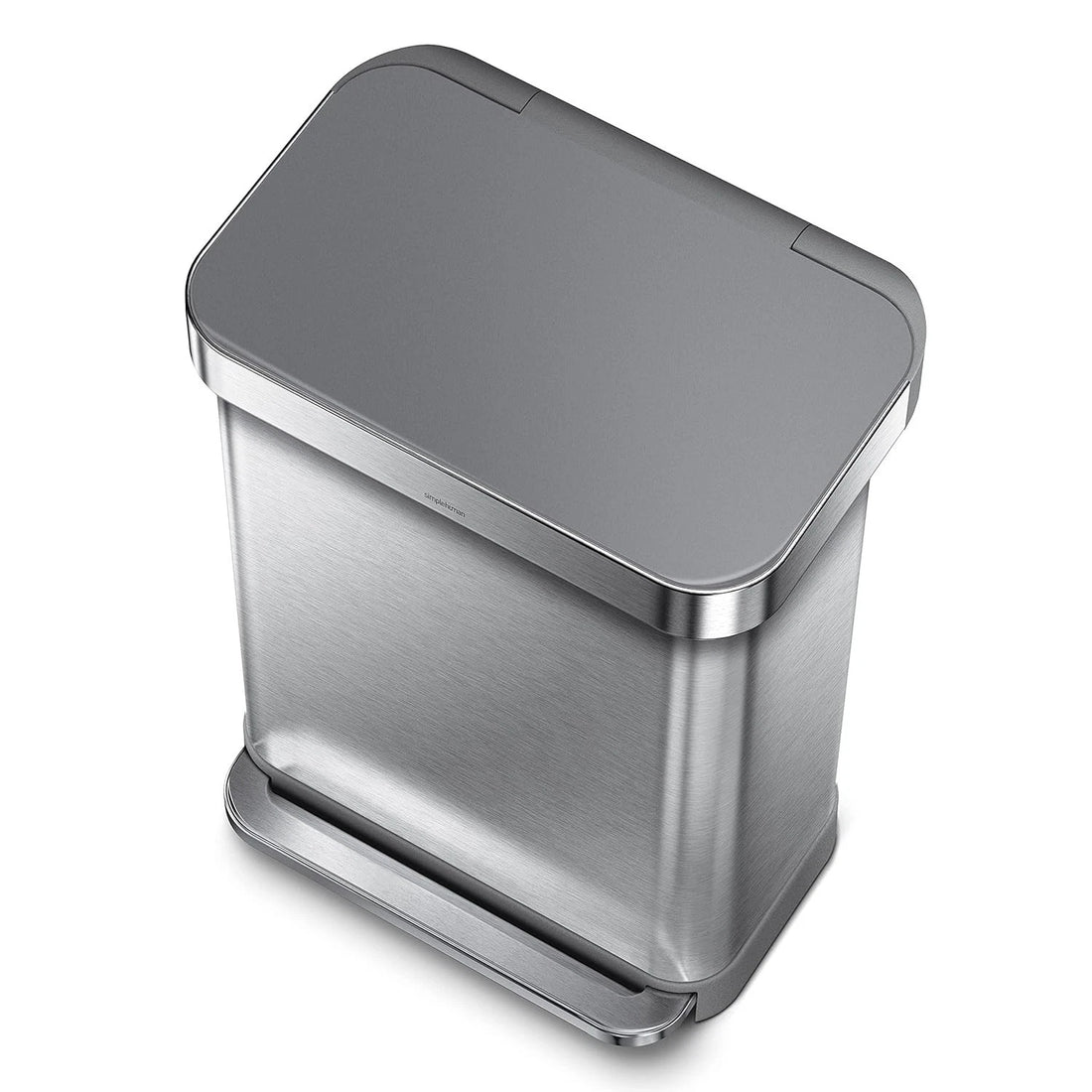 Simplehuman CW2086 55L Rectangular Kitchen Pedal Bin with Liner Pocket Stainless