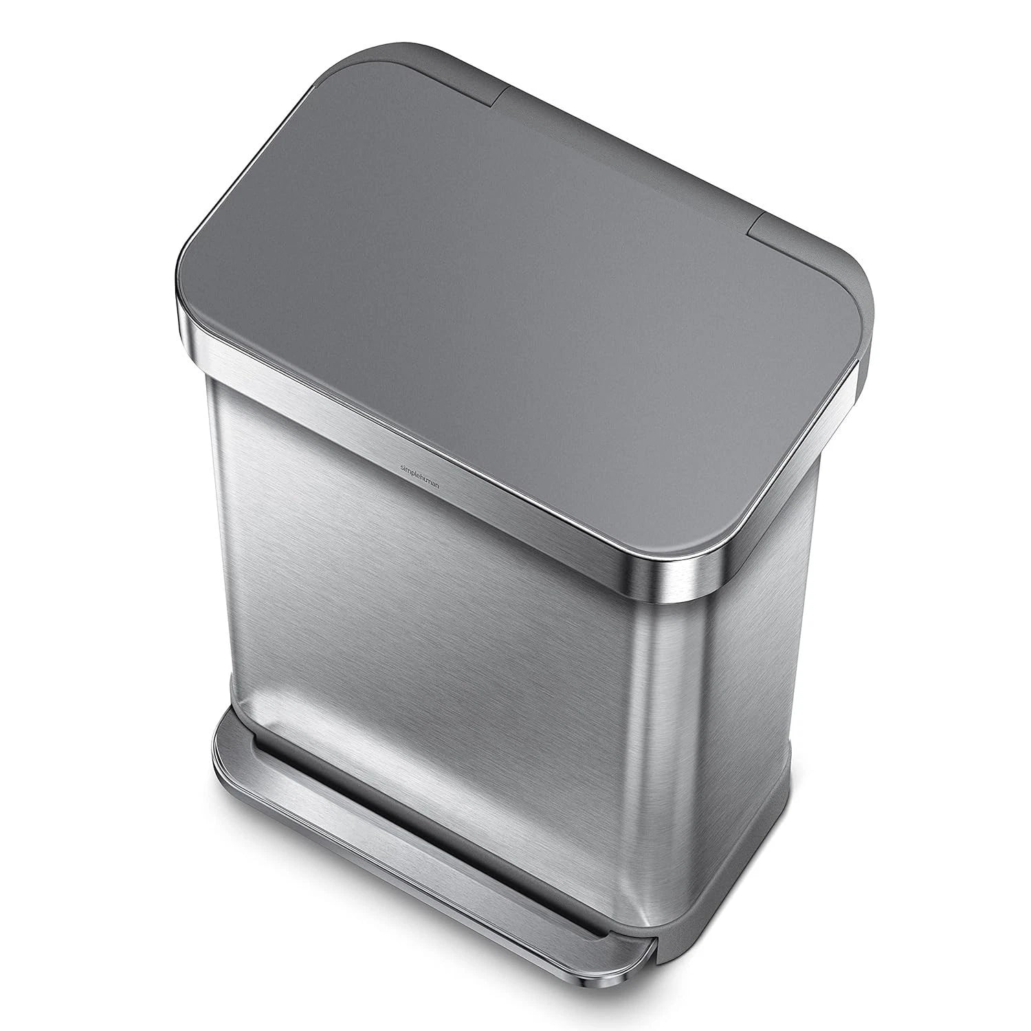 Simplehuman CW2086 55L Rectangular Kitchen Pedal Bin with Liner Pocket Stainless
