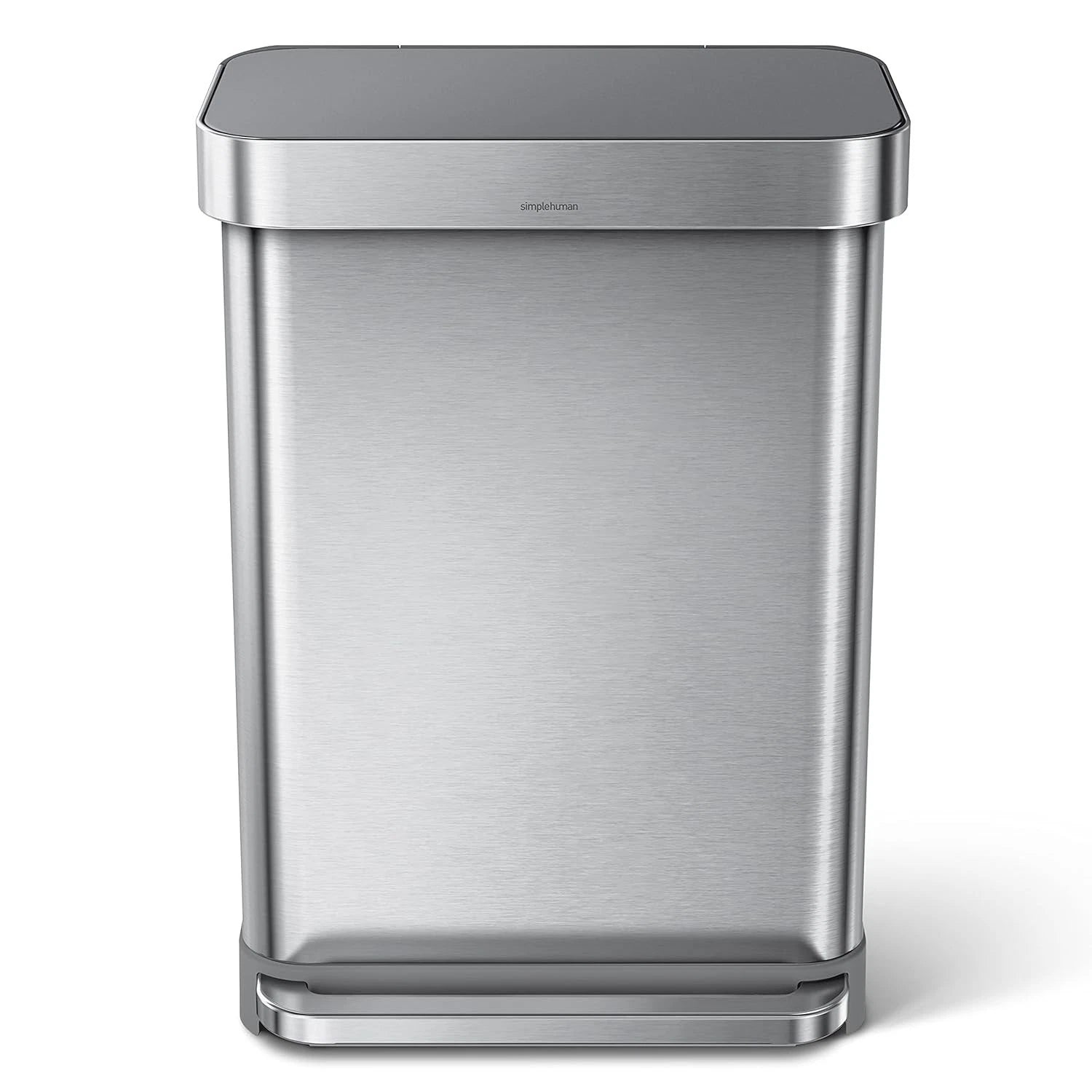Simplehuman CW2086 55L Rectangular Kitchen Pedal Bin with Liner Pocket Stainless