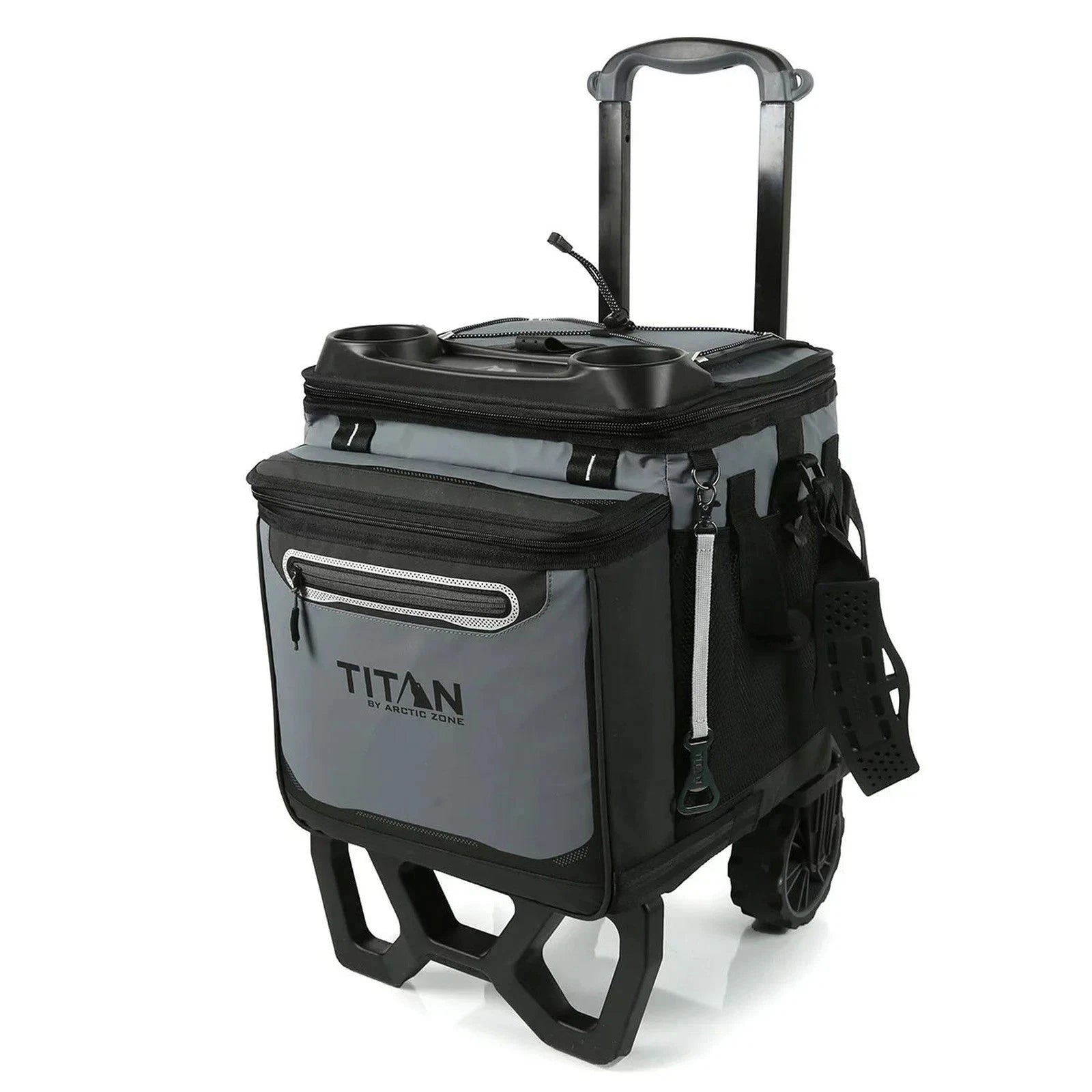 Titan 22.5 Litre 60-Can Wheeled Cooler with All-Terrain Cart – Grey