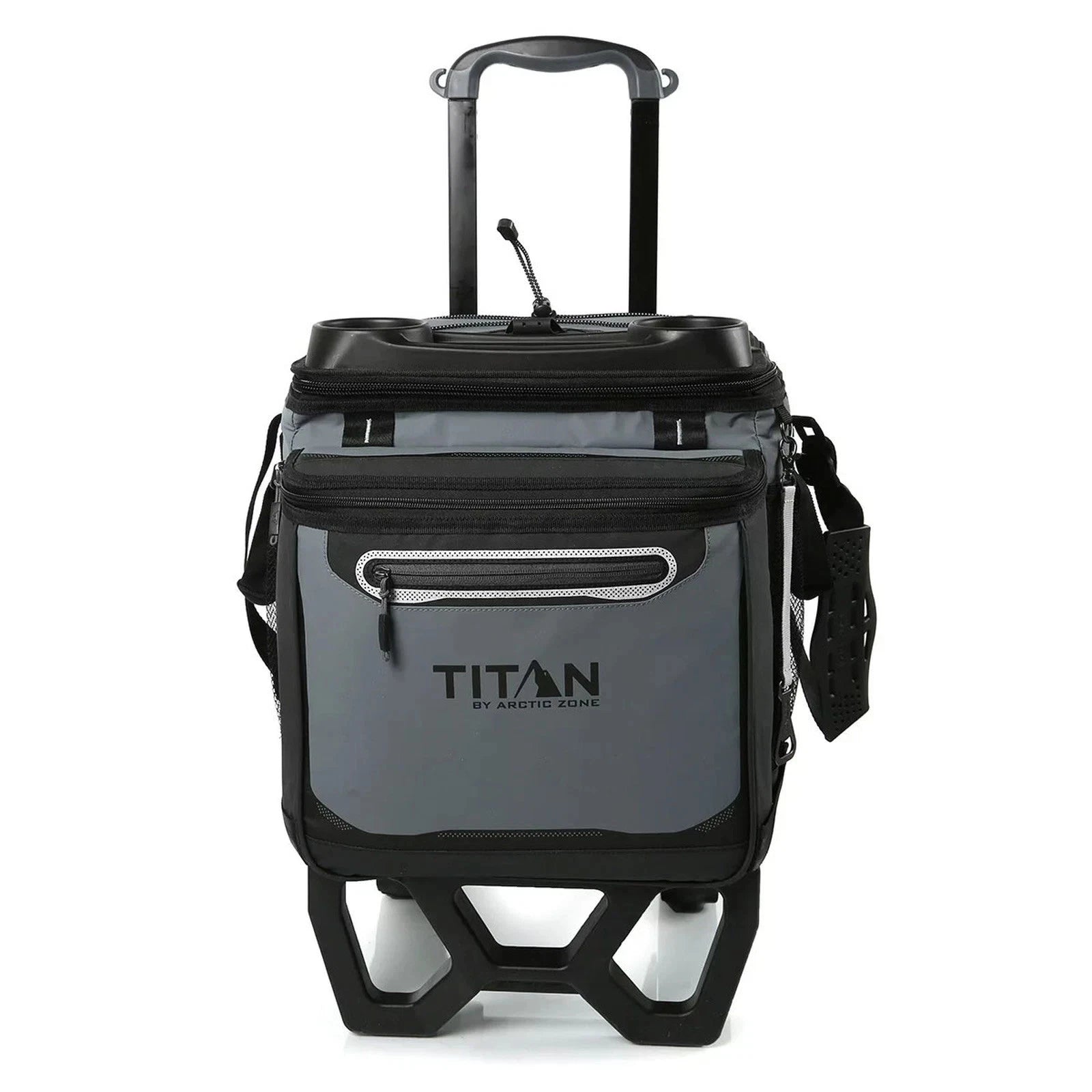 Titan 22.5 Litre 60-Can Wheeled Cooler with All-Terrain Cart – Grey