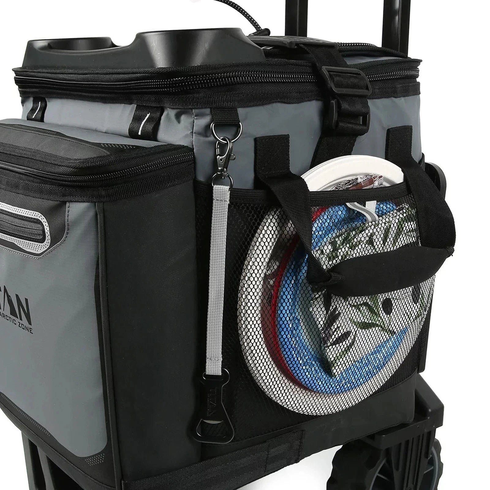 Titan 22.5 Litre 60-Can Wheeled Cooler with All-Terrain Cart – Grey