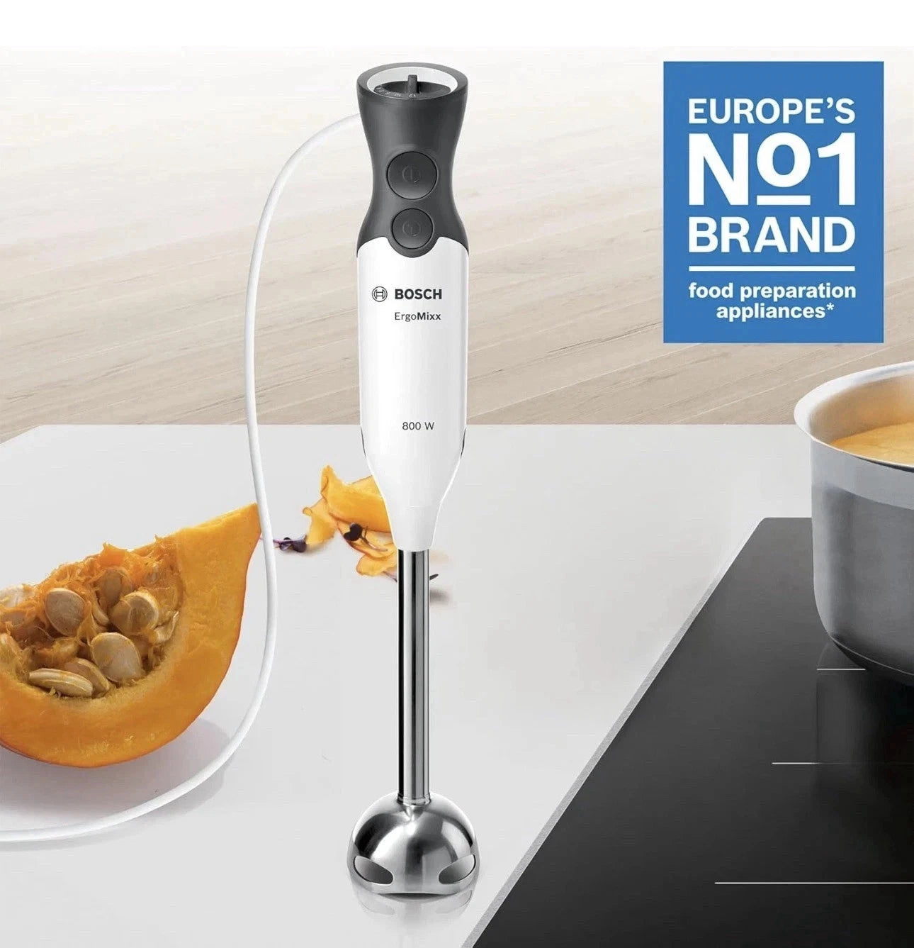 Bosch ErgoMix Hand Blender MS6CA4150G 800W with Mini Chopper & Whisk