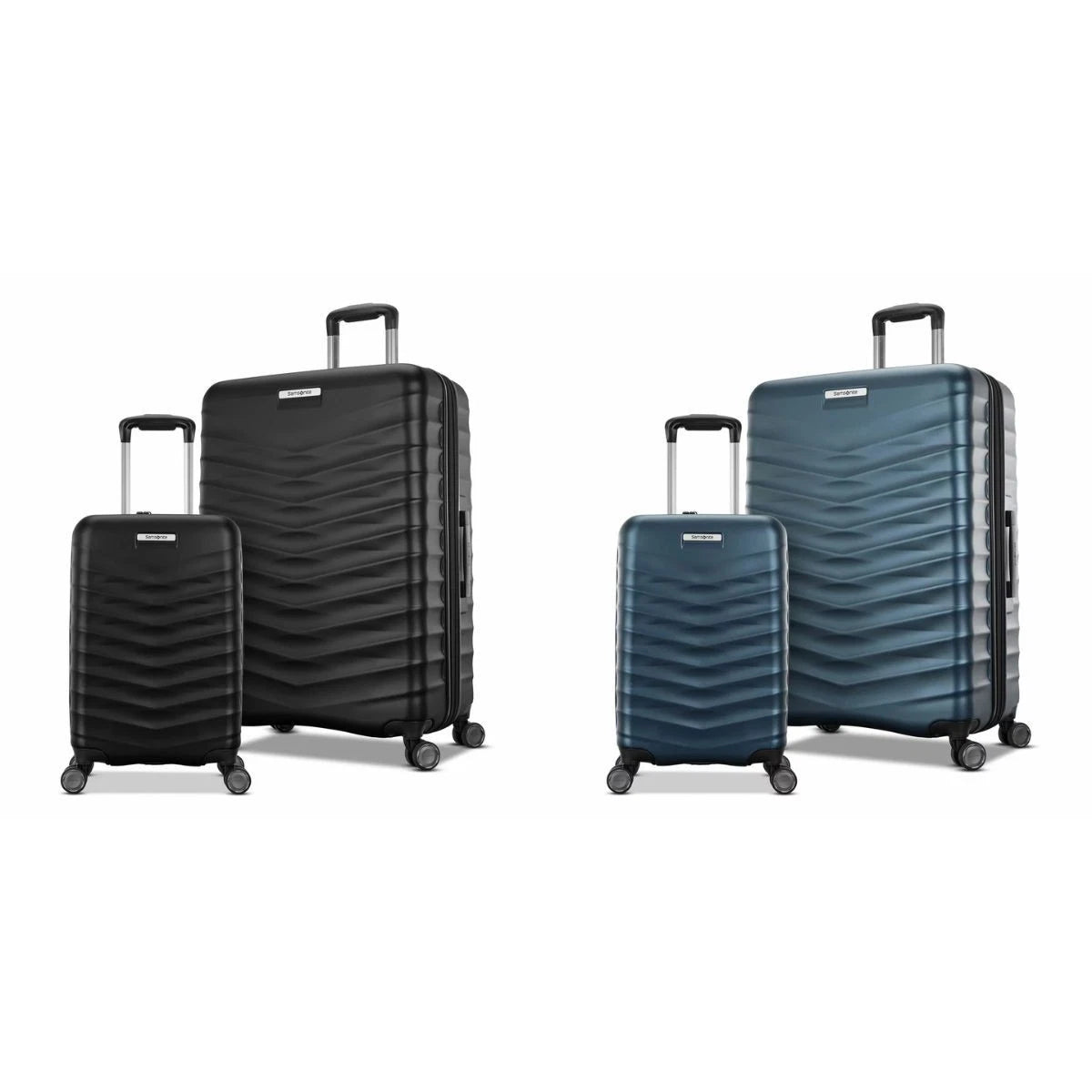 Samsonite Precision DLX 2 Piece Hardside Expandable Spinner Luggage Set In Black and Blue