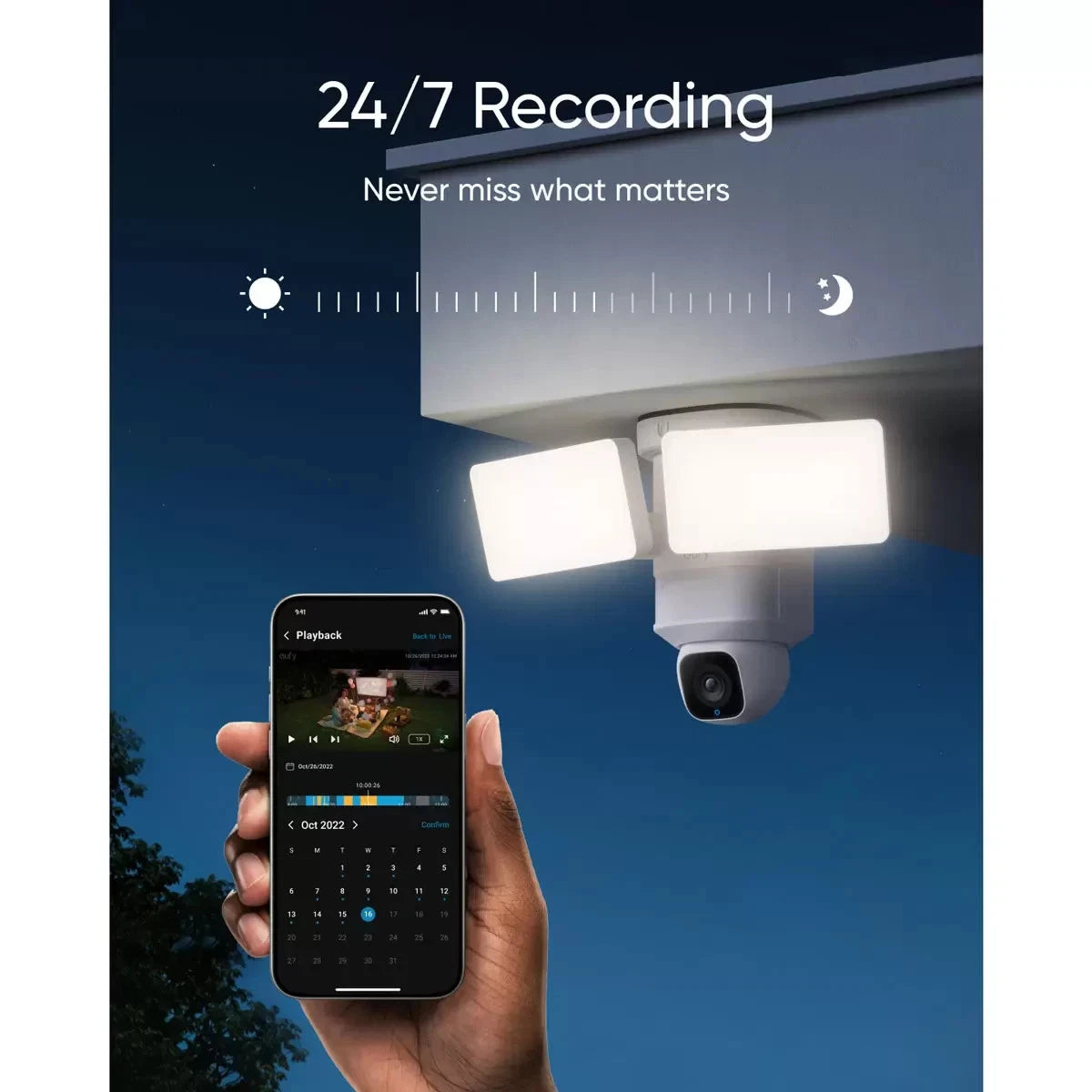eufy Floodlight Cam E30 Outdoor Security Camera with Built-In Lights